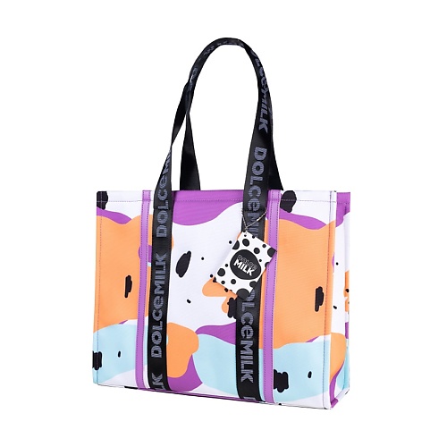 DOLCE MILK Сумка-шоппер женская, Cow spots violet-orange сумка шоппер с кнопкой черная вельвет 33х31