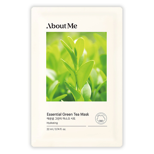цена Маска для лица ABOUT ME Маска для лица тканевая с зеленым чаем Essential Green Tea Mask