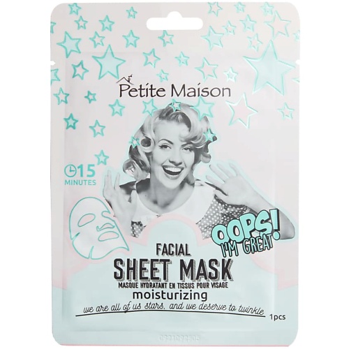 Маска для лица PETITE MAISON Увлажняющая маска для лица FACIAL SHEET MASK MOISTURIZING маска для лица mascarilla facial de arcilla rosa petite maison 80 ml