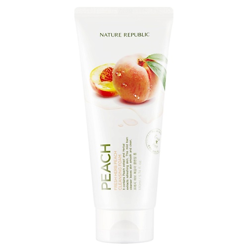 victoria s woods аромасвеча nature peach pit 1 NATURE REPUBLIC Пенка для умывания с экстрактом персика Fresh Herb Peach Cleansing Foam