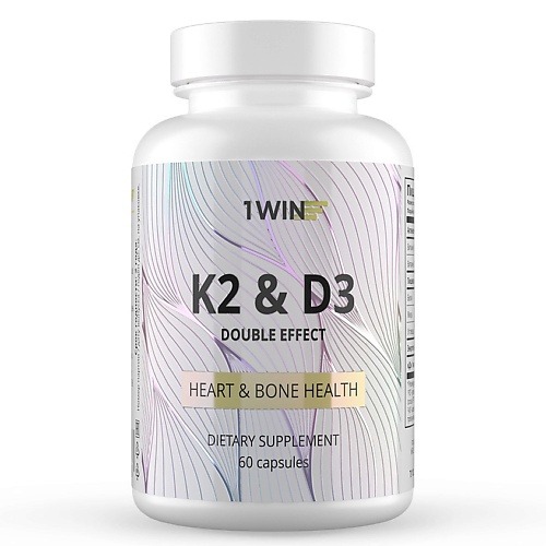 БАДы тонизирующие и общеукрепляющие 1WIN Комплекс Витамин D3 + K2 Дабл эффект