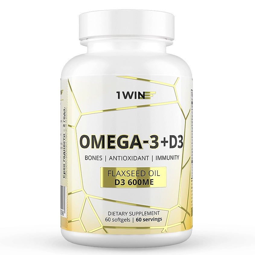 1WIN Омега 3 + Витамин Д3 600МЕ Dietary Supplement Omega 3 + D3 600МЕ ...