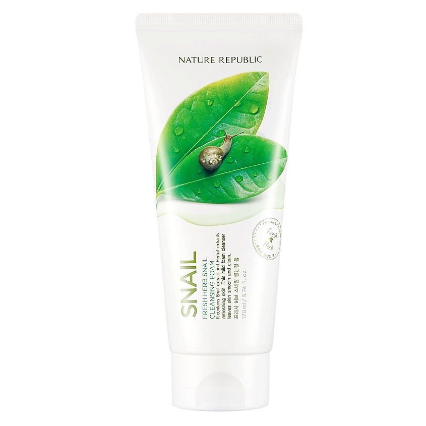 NATURE REPUBLIC Пенка для умывания с муцином улитки Fresh Herb Snail ...