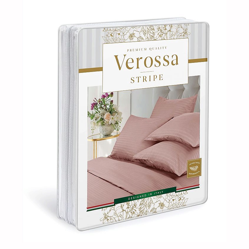 VEROSSA Комплект постельного белья Stripe Евро Rouge