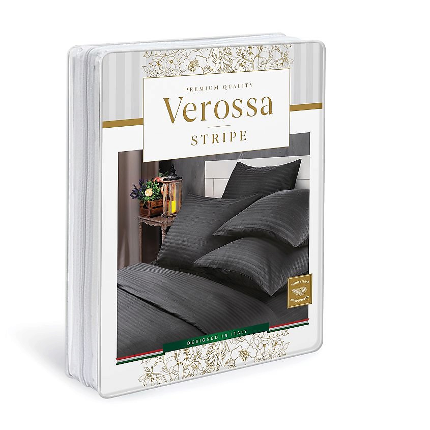 VEROSSA Комплект постельного белья Stripe 2-спальный Black VSS000020 - фото 3