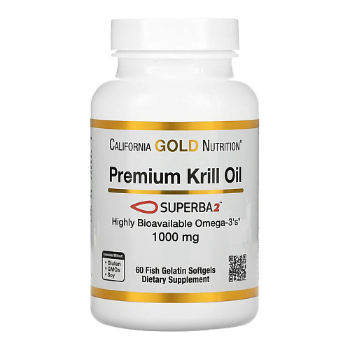 Капсула CALIFORNIA GOLD NUTRITION Масло криля премиум-класса с Superba2 1000 мг