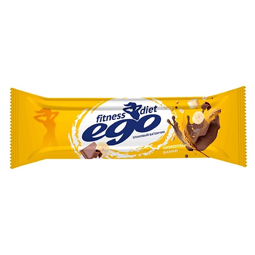 Здоровое питание EGO Батончик злаковый fitness Гранола-Банан с молочным шоколадом с витаминами и железом