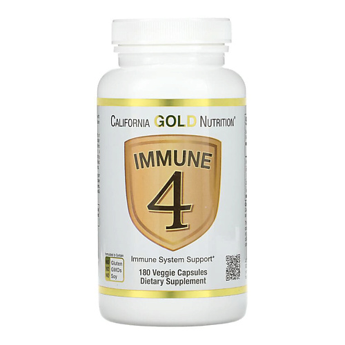 CALIFORNIA GOLD NUTRITION Средство для укрепления иммунитета Immune 4 california gold nutrition буферизованный витамин c в капсулах 750 мг