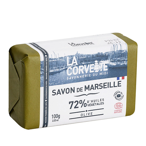 Мыло твердое LA CORVETTE Мыло марсельское традиционное оливковое для тела Savon de Marseille Olive 100% чистое оливковое масло алеппо мыло ручной работы традиционное 1 кг 5 шт увлажняющий антисептик против акне для всего тела и волос