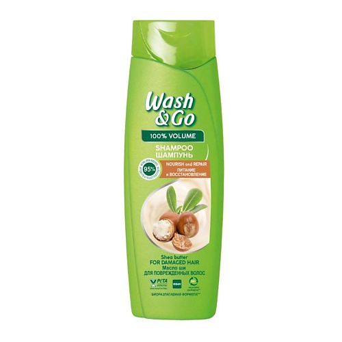 Шампунь для волос WASH&GO Шампунь Питание и восстановление. Масло ши. Для поврежденных волос шампунь для волос dalan шампунь восстановление и питание волос d olive