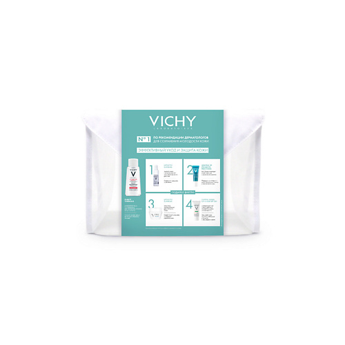 VICHY Набор Эффективный уход и защита кожи vichy подарочный набор солнцезащитный флюид capital soleil uv age и мицеллярная вода purete thermale