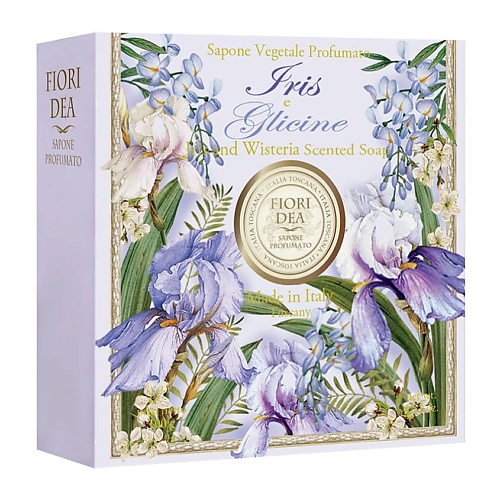 Мыло твердое FIORI DEA Мыло кусковое Ирис и Глициния Fiori Dea Iris and Wisteria Scented Soap туалетные мыла fiori dea набор мыло кусковое лаванда миндаль вербена