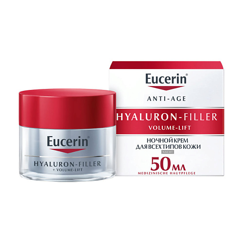 Крем для лица EUCERIN Крем для ночного ухода за кожей Hyaluron-Filler + Volume-Lift eucerin набор для базового ухода крем для кожи вокруг глаз 15 мл ночной крем 50 мл eucerin hyaluron filler volume lift