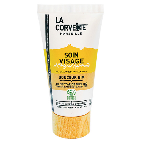 Крем для лица LA CORVETTE Крем для лица органический с маслом арганы и экстрактом меда Marseille Douceur Bio Facial Cream цена и фото