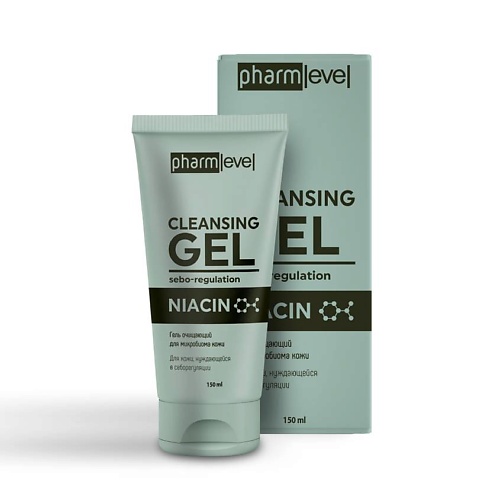 Гель для лица PHARMLEVEL Гель очищающий для микробиома кожи NIACIN балансирующая эмульсия для лица pharmlevel niacin 50 мл