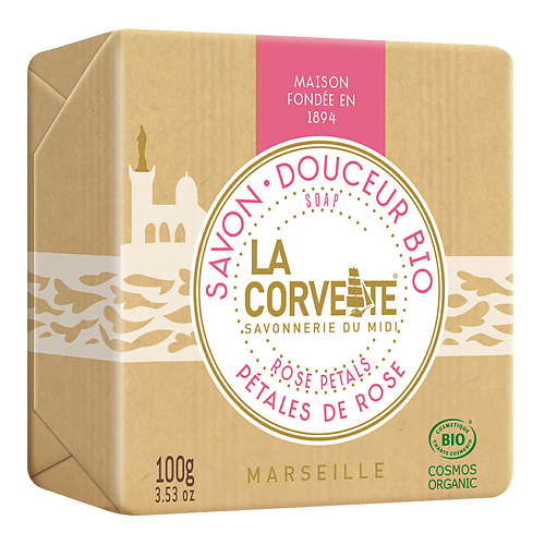LA CORVETTE Мыло органическое для лица и тела Розовые лепестки la corvette мыло органическое для лица и тела розовые лепестки