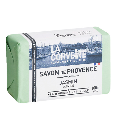 прованское туалетное мыло la corvette savon de provence lait de chevre 100 г Мыло твердое LA CORVETTE Мыло туалетное прованское для тела Жасмин Savon de Provence Jasmin