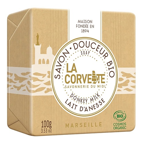 LA CORVETTE Мыло органическое для лица и тела Молоко Ослицы golden donkeys оливковое мыло с ослиным молоком и оливковыми листьями 100