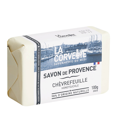 прованское туалетное мыло la corvette savon de provence lait de chevre 100 г Мыло твердое LA CORVETTE Мыло туалетное прованское для тела Жимолость Savon de Provence Honeysuckle