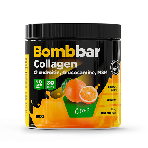 Здоровое питание BOMBBAR Коктейль «Коллаген с Хондроитином, Глюкозамином и МСМ со вкусом Цитруса»
