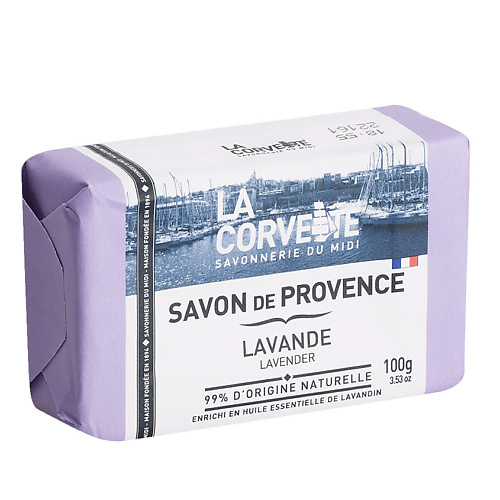 Мыло твердое LA CORVETTE Мыло туалетное прованское для тела Лаванда Savon de Provence Lavender la corvette savon liquide de marseille nature