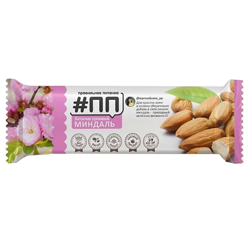 Здоровое питание ПРАВИЛЬНОЕ ПИТАНИЕ Батончик ореховый Миндаль