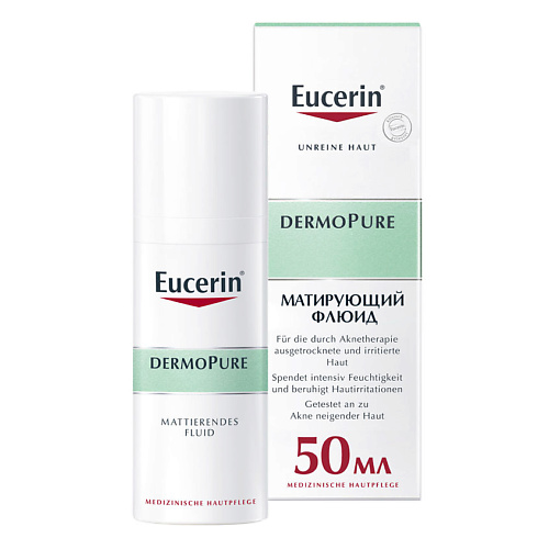 EUCERIN Увлажняющий матирующий флюид для проблемной кожи DermoPure janssen cosmetics легкий матирующий крем light mattifying 50 мл