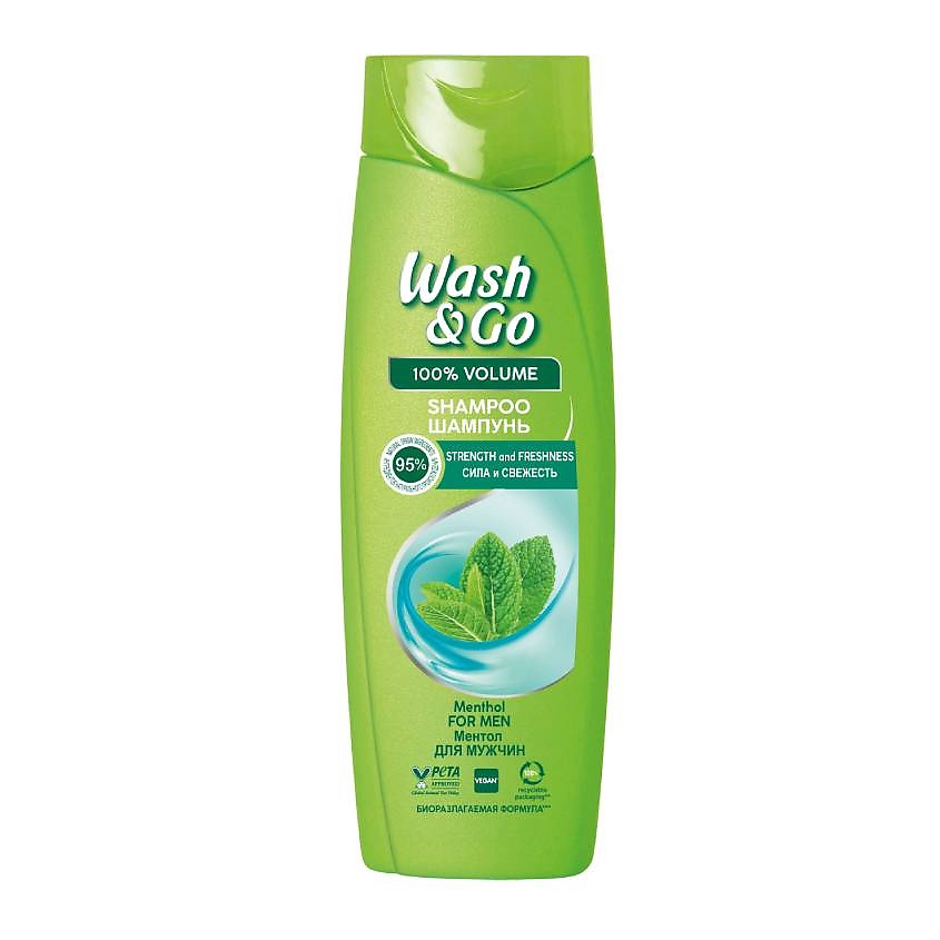 WASH&GO Шампунь с ментолом для всех типов волос Shampoo With Menthol ...