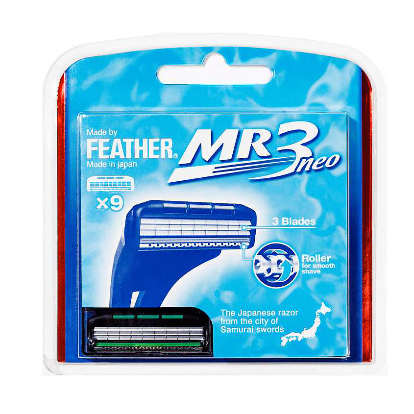 FEATHER Кассеты с тройным лезвием и роллером для бритвенного станка MR3 ...