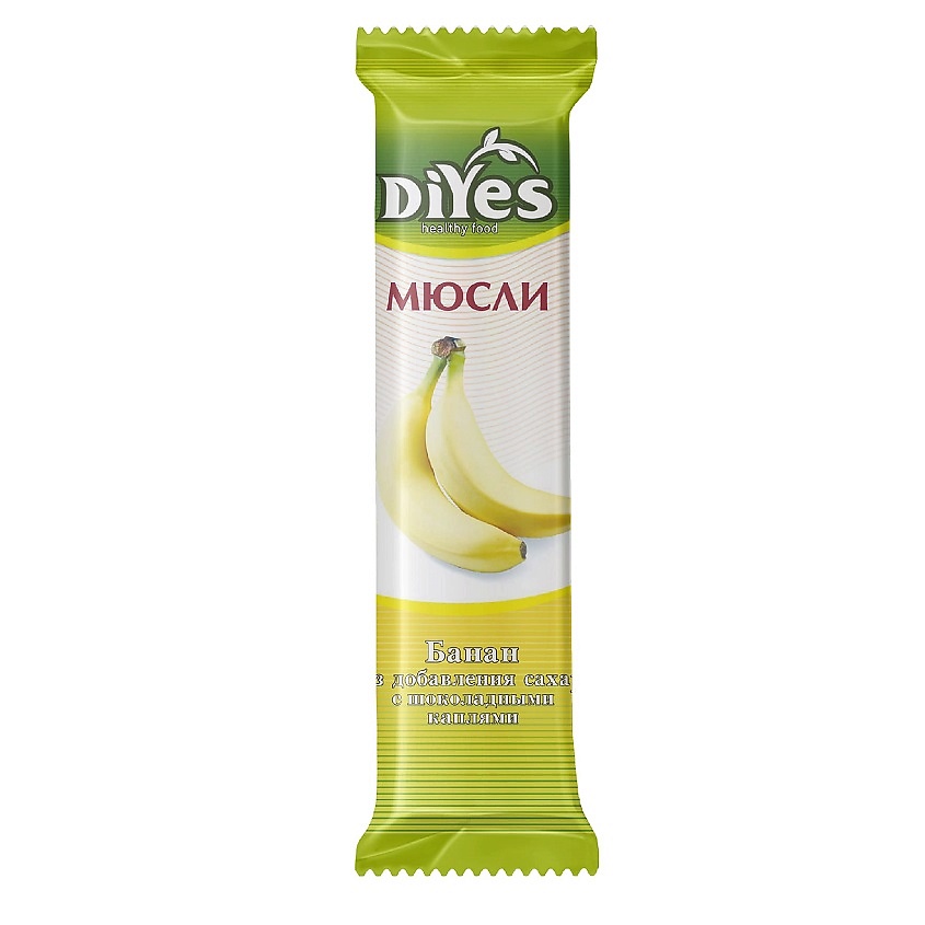 DIYES Батончик мюсли Банан с шоколадными каплями без сахара купить по ...