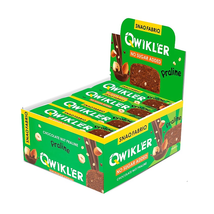 Здоровое питание SNAQ FABRIQ Батончик глазированный "QWIKLER" Шоколадно ...
