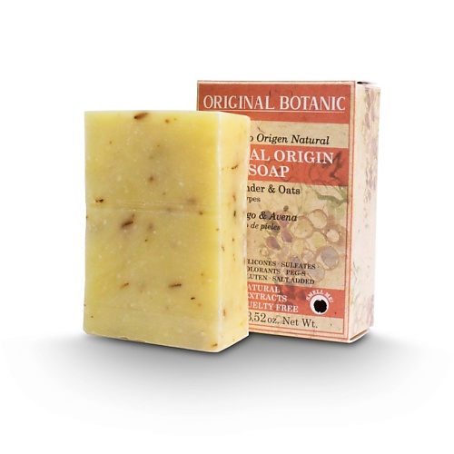 ORIGINAL BOTANIC Мыло кусковое натуральное Лаванда и Овес Natural Origin Solid Soap With Lavender & Oats durance марсельское мыло кусковое лаванда и травы прованса lavender