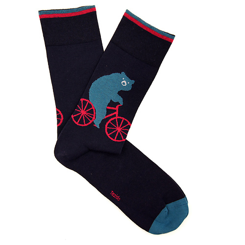TEZIDO Носки с медведем на велосипеде темно-синие tezido носки монохром красные