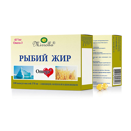 

MIRROLLA Рыбий жир пищевой с маслом зародышей пшеницы, облепихи и шиповника 0,37г, Рыбий жир пищевой с маслом зародышей пшеницы, облепихи и шиповника 0,37г