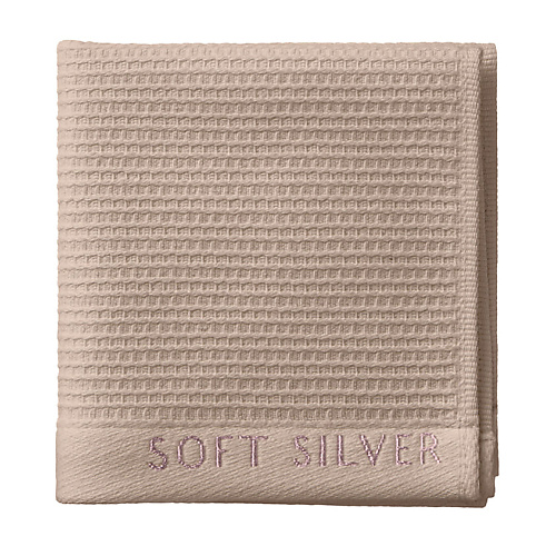 SOFT SILVER Антибактериальная махровая салфетка для массажа и пилинга, 30х30 см. Цвет: «Песчаный берег» (бежевый) soft silver антибактериальная махровая салфетка для ухода за лицом 30х30 см благородное серебро серый
