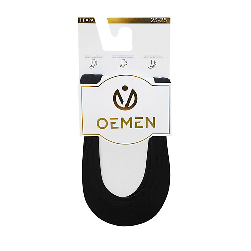 OEMEN Подследники 8004 черные носки женские oemen с медицинской резинкой черные р 25