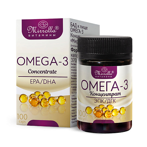 Витамины, антиоксиданты, минералы MIRROLLA ОМЕГА-3 Концентрат капсулы 370 мг