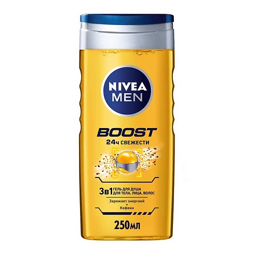 Для ванной и душа NIVEA Гель для душа BOOST 3в1 для тела, лица и волос