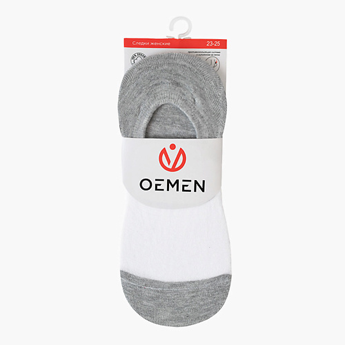 OEMEN Подследники хлопковые ВН364 белый/серые носки мужские oemen спортивные с запятником темно серые р 39 40
