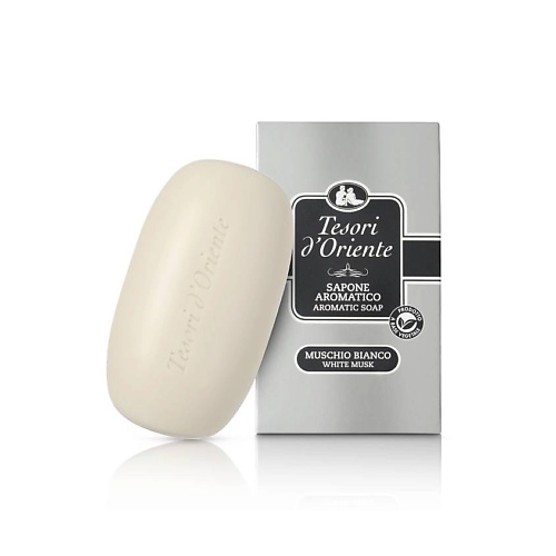 TESORI D'ORIENTE Мыло ароматическое твёрдое БЕЛЫЙ МУСКУС мыло туалетное белый мускус white moss soap 150г