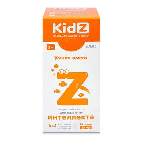 KIDZ Умная омега сироп для детей elemax бад к пище омега 3 жирные кислоты 790 мг
