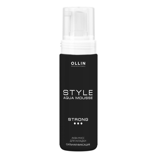 Мусс для укладки волос OLLIN PROFESSIONAL Аква мусс для укладки сильной фиксации OLLIN STYLE мусс style сильной фиксации ollin professional 250 мл