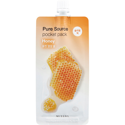 ночная маска с медом missha pure source pocket pack honey 10 мл Маска для лица MISSHA Маска кремовая ночная Pure Source с медом