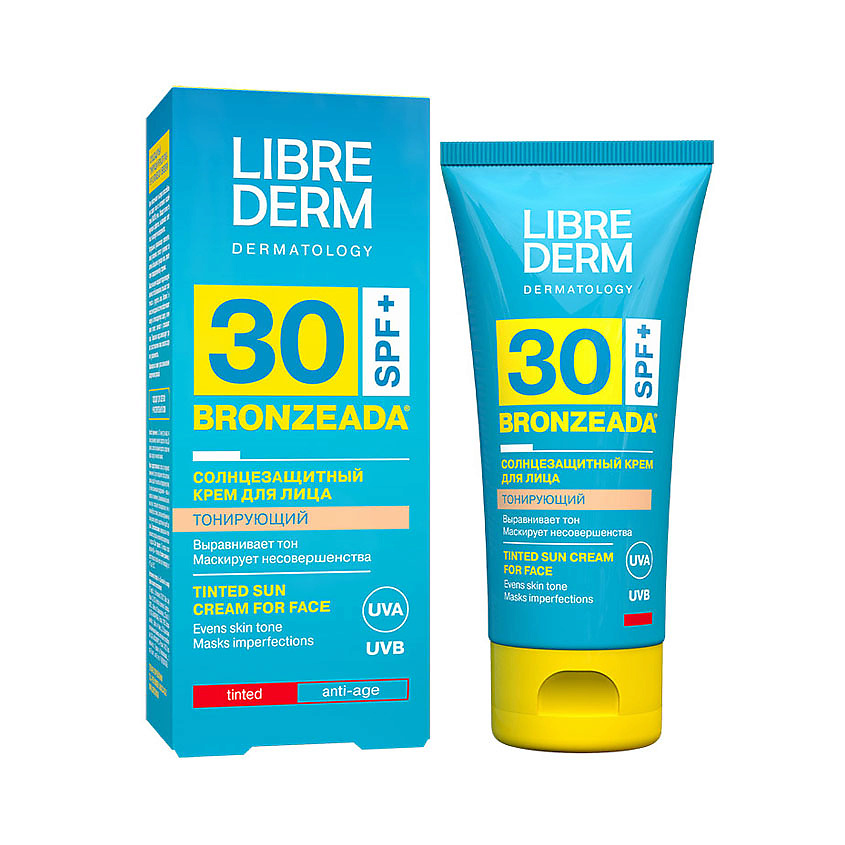LIBREDERM Солнцезащитный тонирующий крем для лица SPF 30 Bronzeada ...