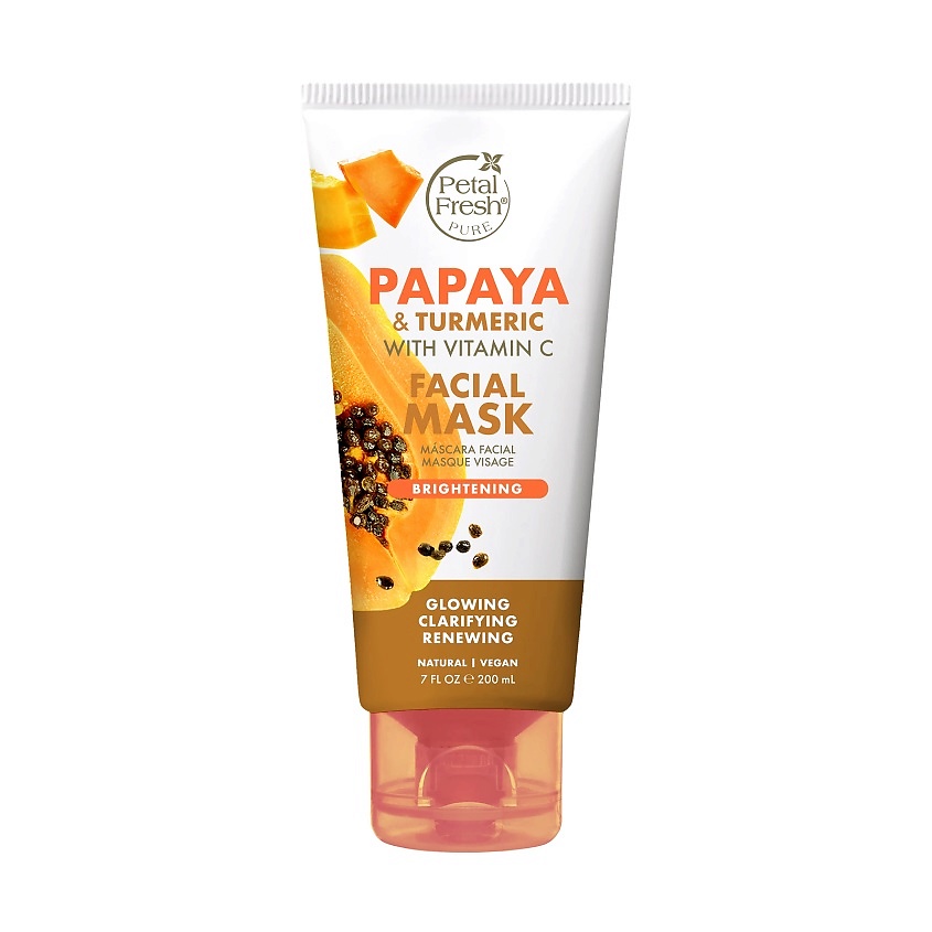 PETAL FRESH Маска для лица придающая сияние коже с экстрактом папайи и ...