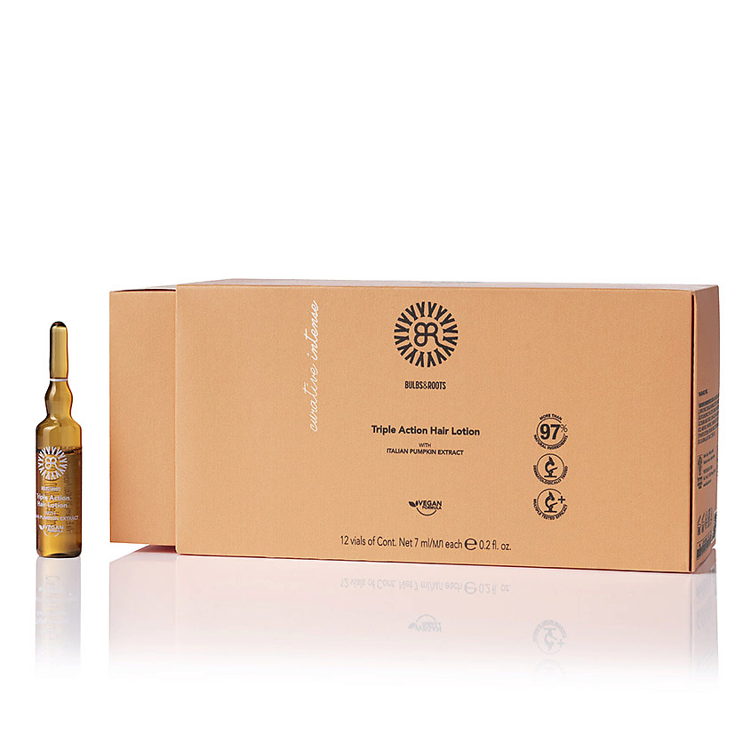 Изображение товара Лосьон для волос BULBS&ROOTS тройного действия с экстрактом тыквы 12х7 мл