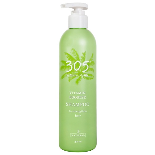 шампунь для объёма и очищения тонких волос 305 by miami stylists volume booster shampoo 300 мл Шампунь для волос 305 BY MIAMI STYLISTS Шампунь для укрепления ослабленных волос Vitamin Booster