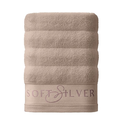 SOFT SILVER Антибактериальное махровое полотенце для тела, 70х140 см. Цвет: «Песчаный берег» (бежевый)