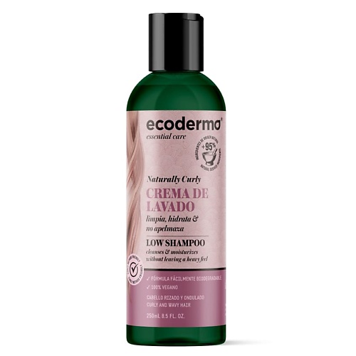 ECODERMA Шампунь для кудрявых волос очищающий и увлажняющий Naturally Curly Low Shampoo шампунь для кудрявых волос spring loaded detangling shampoo 111010 1000 мл