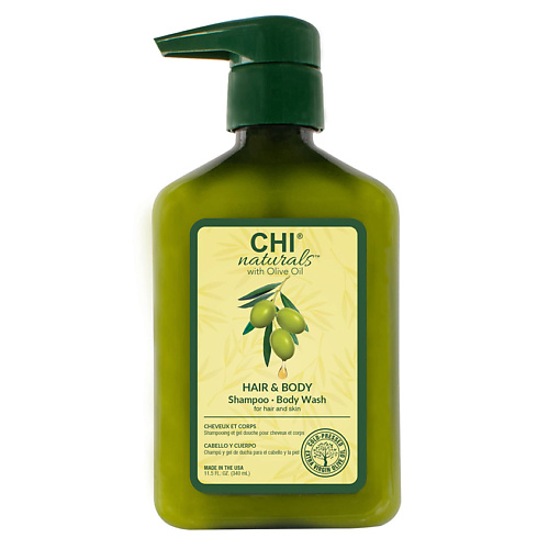 Шампунь для волос CHI Шампунь для волос и тела Olive Naturals Hair and Body Shampoo Body Wash защищающий шампунь для волос moringa wash anti pollution shampoo шампунь 75мл